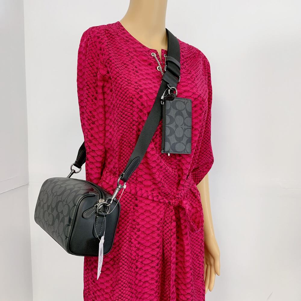 Coach CJ674 Axel Crossbody In Signature Canvas IN Charcoal